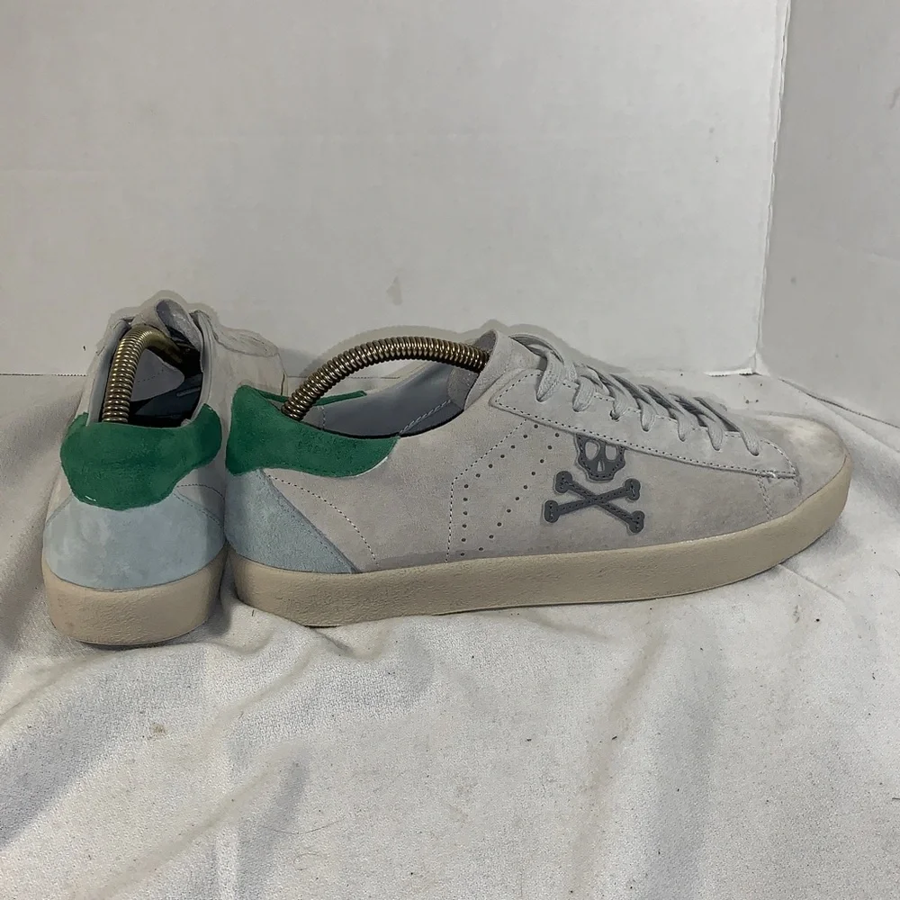 Scalpers Men’s ‘Henry Sneaker’ Gray/Green Suede Shoes